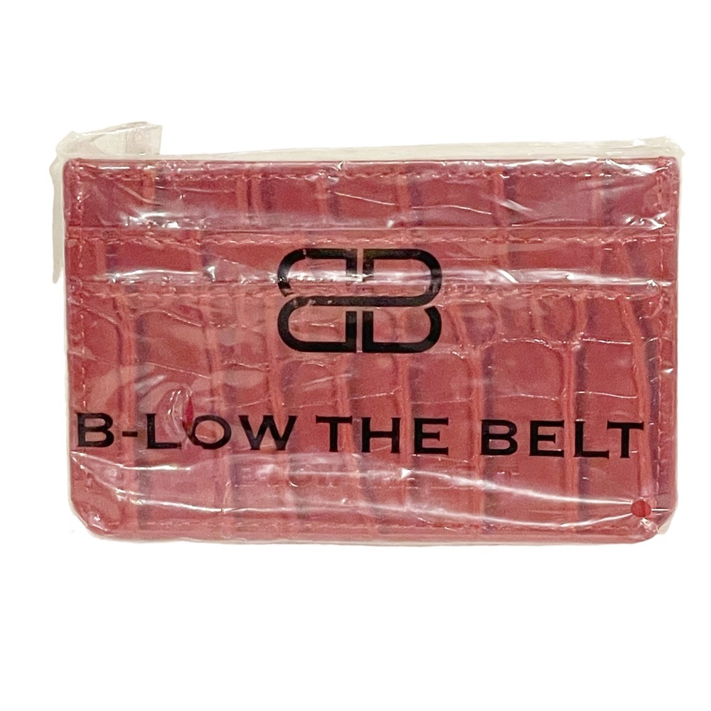 B Low The Belt Faux Croc Business Credit Card Case Convenient Wallet Red NEW